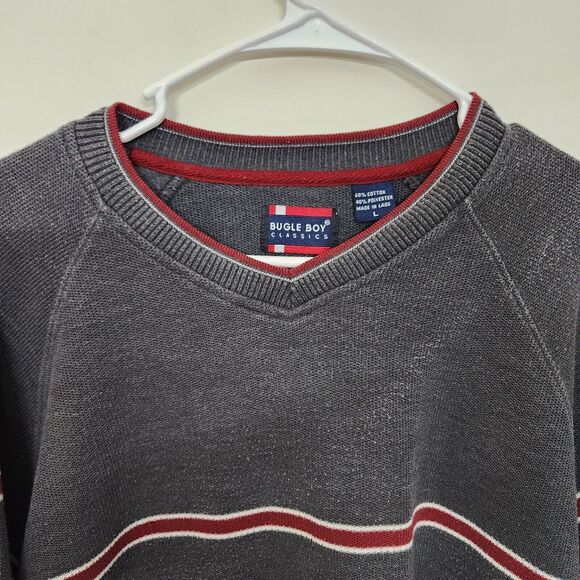Bugle Boy Classics Long Sleeve V Neck Sweater Men's Large 1319 - Picture 8 of 12